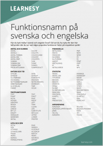 Funktionsnamn svenska engelska