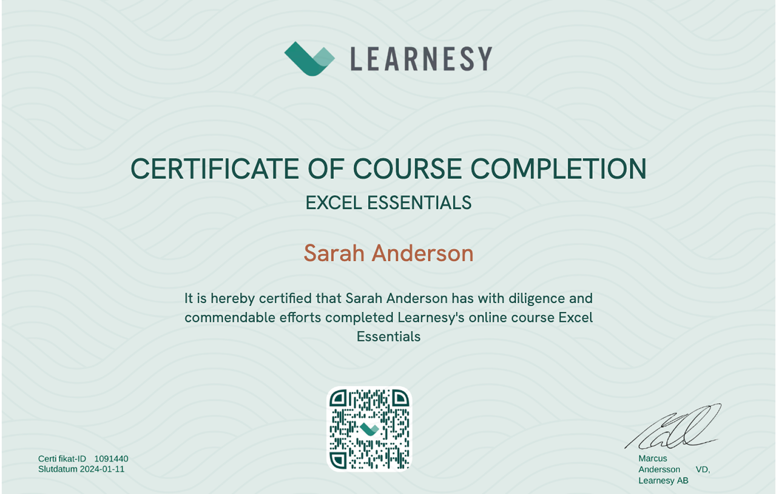 certifikat learnesy