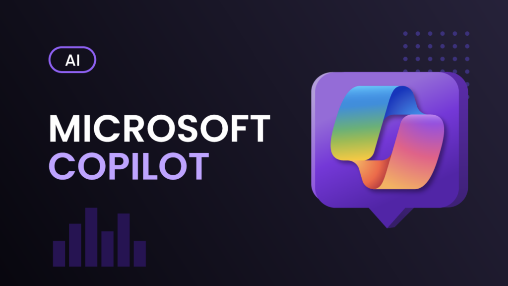 Kursomslag för Microsoft Copilot – mörk bakgrund med Copilot-logotyp och texten "Microsoft Copilot"